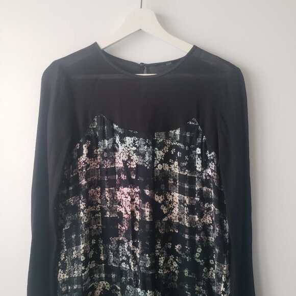 Tibi Floral Fields Long-Sleeve Ruffled Asymmetric Dress size 2 - Picture 3 of 6